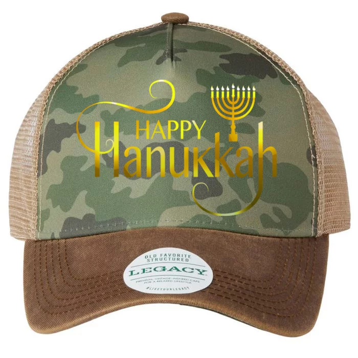 Happy Haunkkah Menorah Logo Legacy Tie Dye Trucker Hat