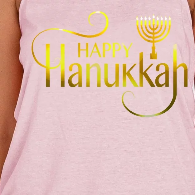 Happy Haunkkah Menorah Logo Women's Knotted Racerback Tank