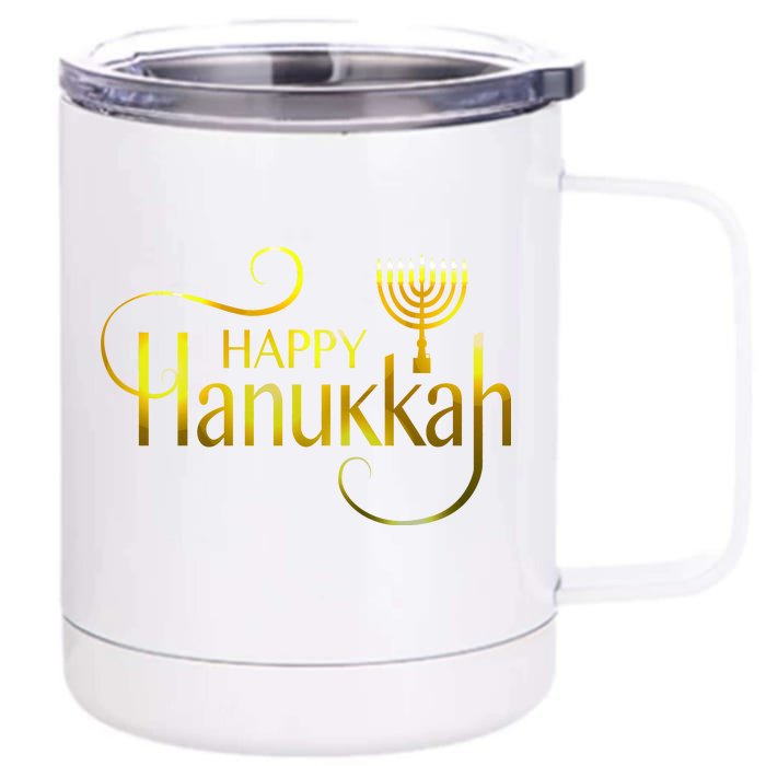 Happy Haunkkah Menorah Logo Front & Back 12oz Stainless Steel Tumbler Cup