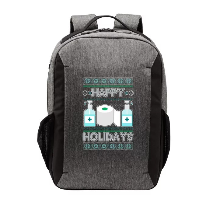 Happy Holidays Toilet Paper Hand Sanitizer Ugly Christmas Sweater Vector Backpack