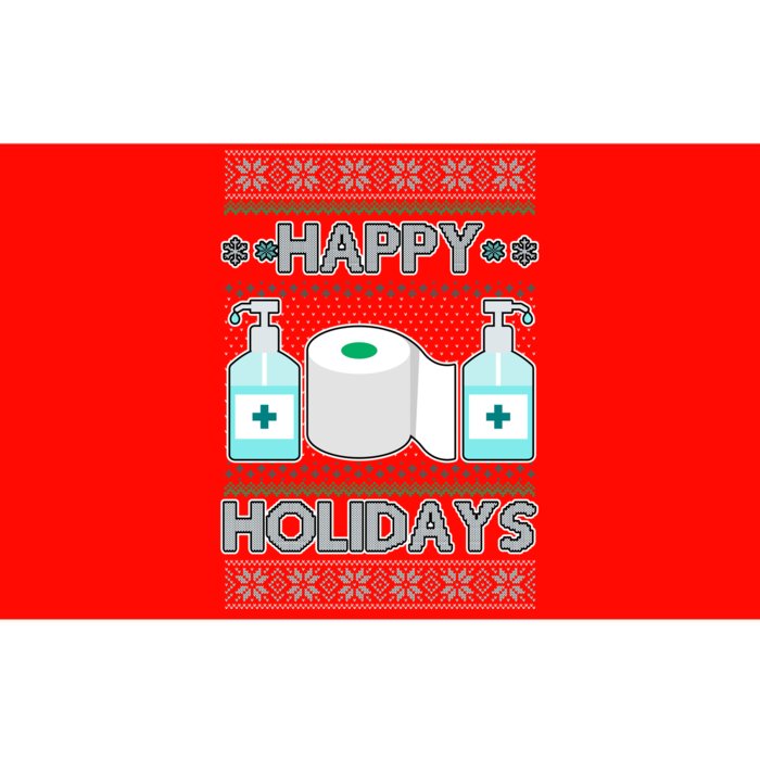 Happy Holidays Toilet Paper Hand Sanitizer Ugly Christmas Sweater Bumper Sticker