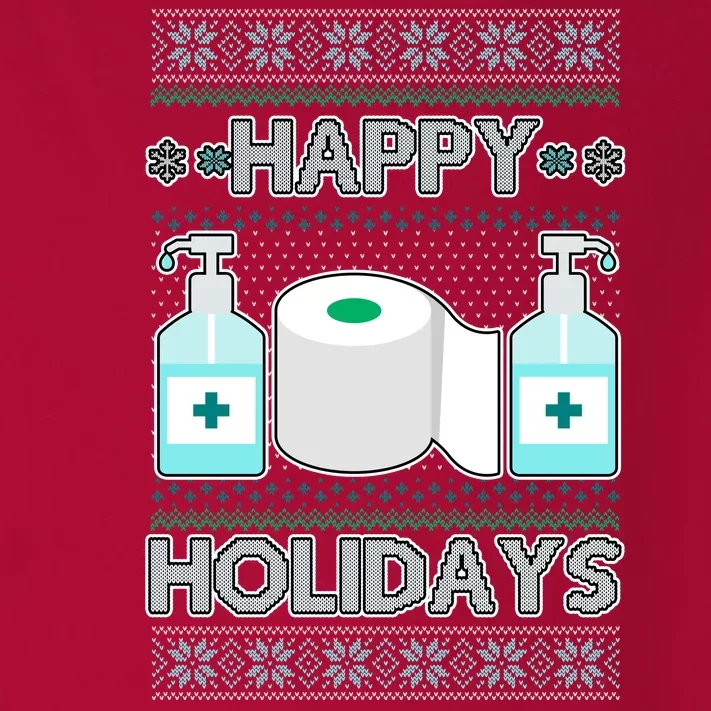 Happy Holidays Toilet Paper Hand Sanitizer Ugly Christmas Sweater Toddler Long Sleeve Shirt