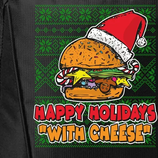 Happy Holidays With Cheese Ugly Christmas Sweater City Backpack