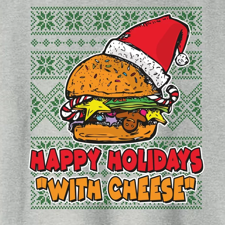 Happy Holidays With Cheese Ugly Christmas Sweater Women's Crop Top Tee