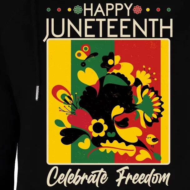 Happy Juneteenth Celebrate Freedom  Abstract Art Womens Funnel Neck Pullover Hood