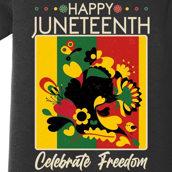 Happy Juneteenth Celebrate Freedom  Abstract Art Baby Bodysuit