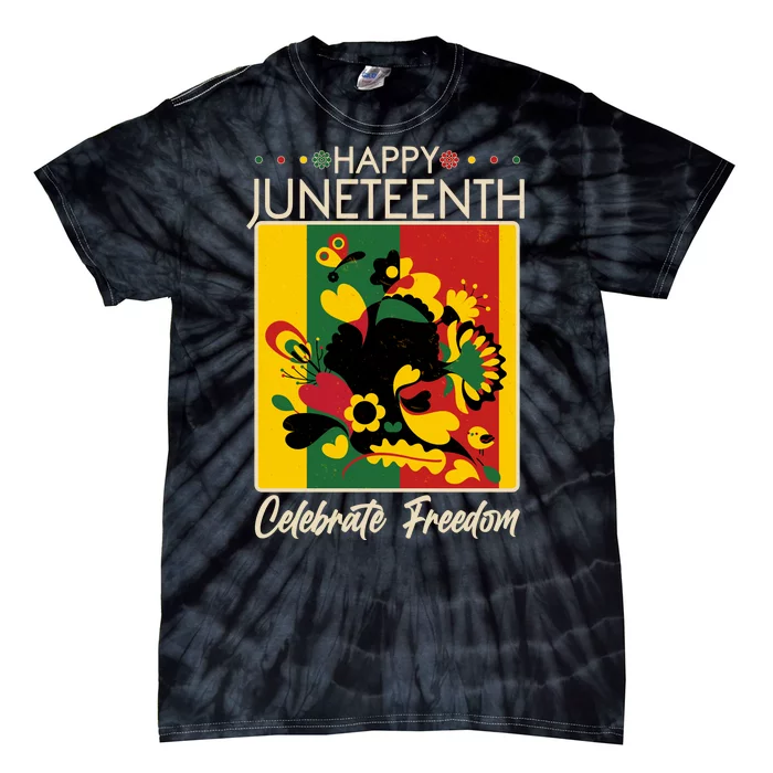 Happy Juneteenth Celebrate Freedom  Abstract Art Tie-Dye T-Shirt