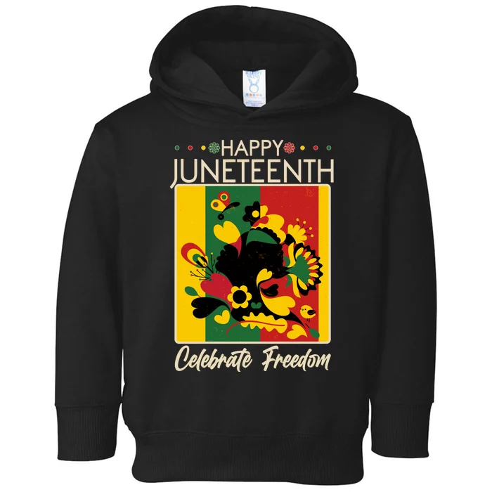 Happy Juneteenth Celebrate Freedom  Abstract Art Toddler Hoodie