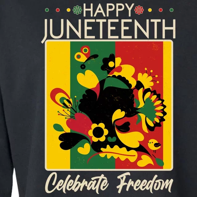 Happy Juneteenth Celebrate Freedom  Abstract Art Cropped Pullover Crew