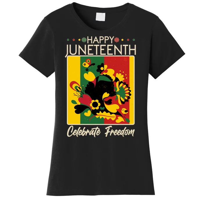 Happy Juneteenth Celebrate Freedom  Abstract Art Women's T-Shirt