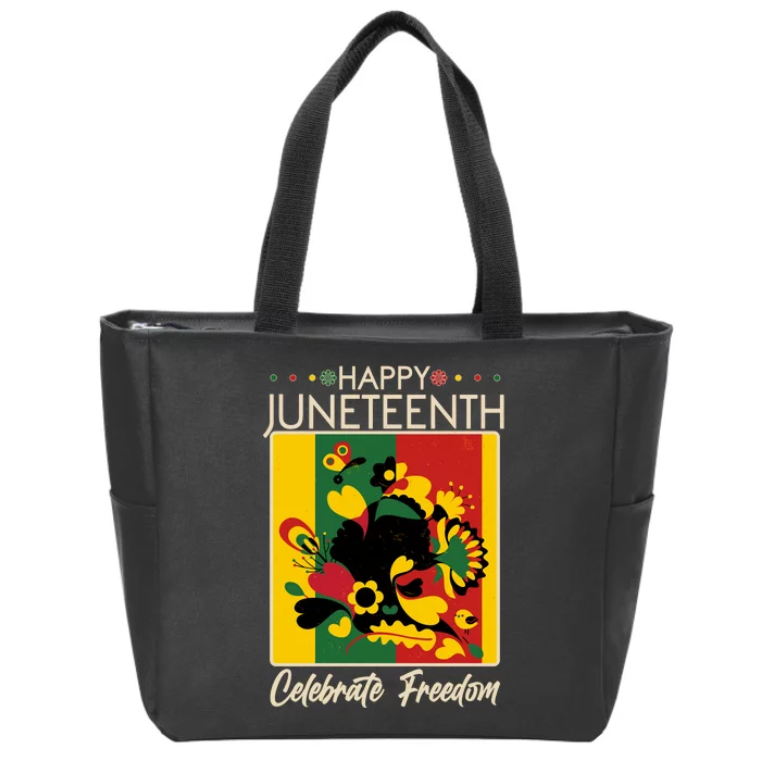 Happy Juneteenth Celebrate Freedom  Abstract Art Zip Tote Bag