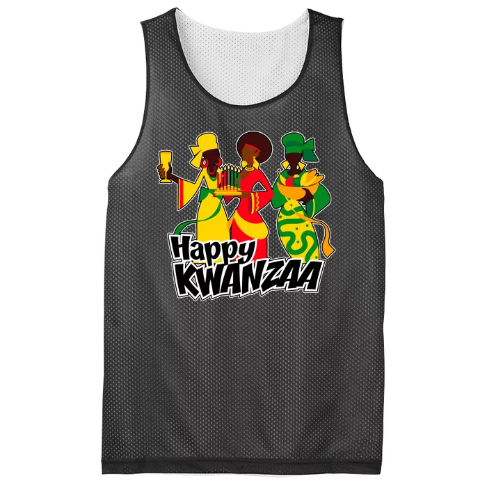 Happy Kwanzaa Celebration Mesh Reversible Basketball Jersey Tank