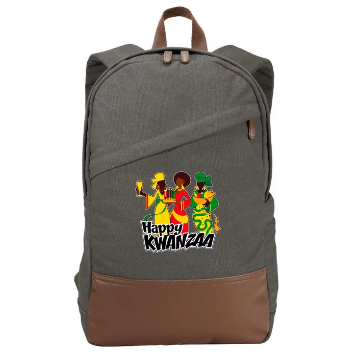 Happy Kwanzaa Celebration Cotton Canvas Backpack