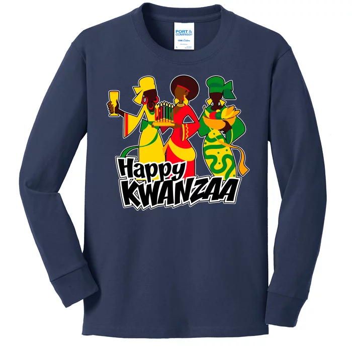 Happy Kwanzaa Celebration Kids Long Sleeve Shirt