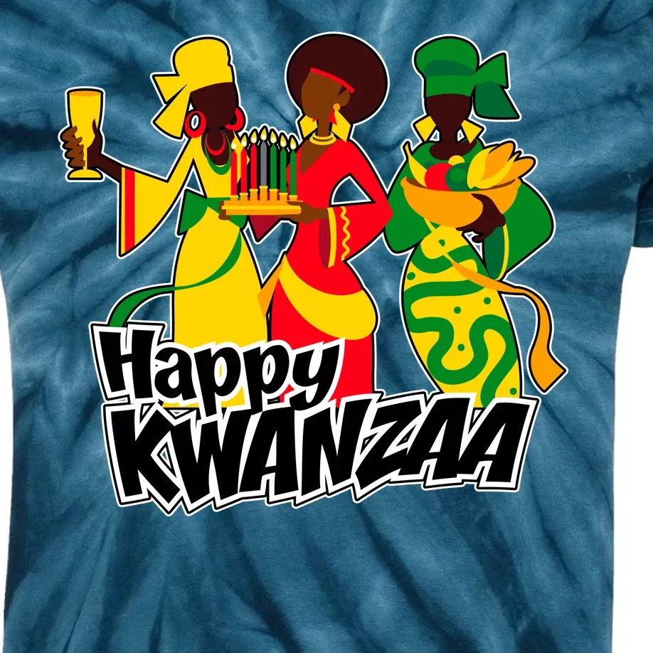 Happy Kwanzaa Celebration Kids Tie-Dye T-Shirt