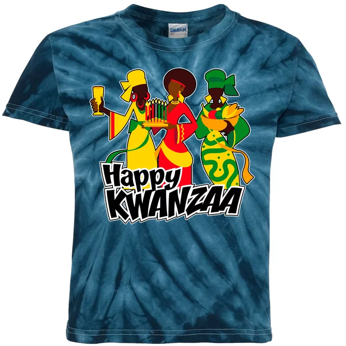 Happy Kwanzaa Celebration Kids Tie-Dye T-Shirt