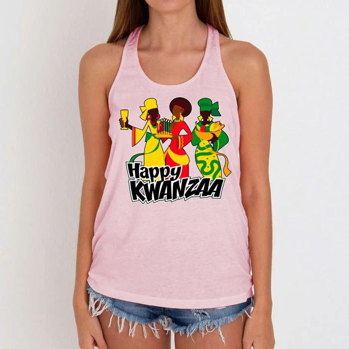 Happy Kwanzaa Celebration Women's Knotted Racerback Tank