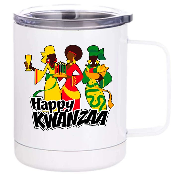 Happy Kwanzaa Celebration Front & Back 12oz Stainless Steel Tumbler Cup