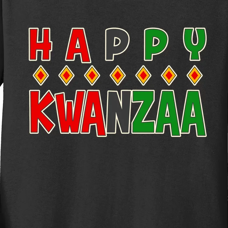 Happy Kwanzaa Holiday Kids Long Sleeve Shirt