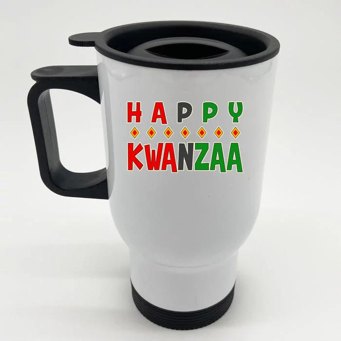 Happy Kwanzaa Holiday Front & Back Stainless Steel Travel Mug