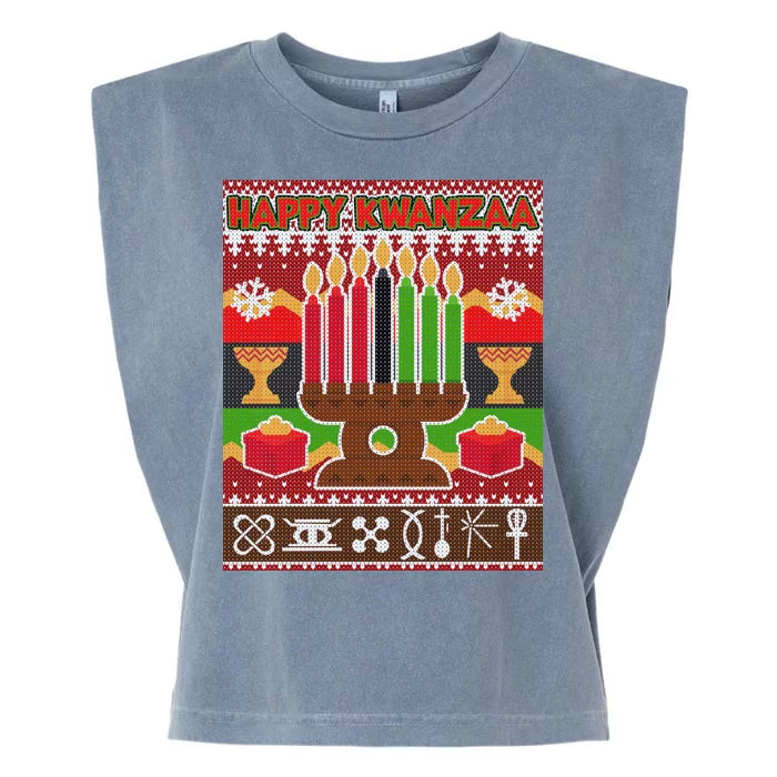 Happy Kwanzaa Ugly Sweater Garment-Dyed Women's Muscle Tee