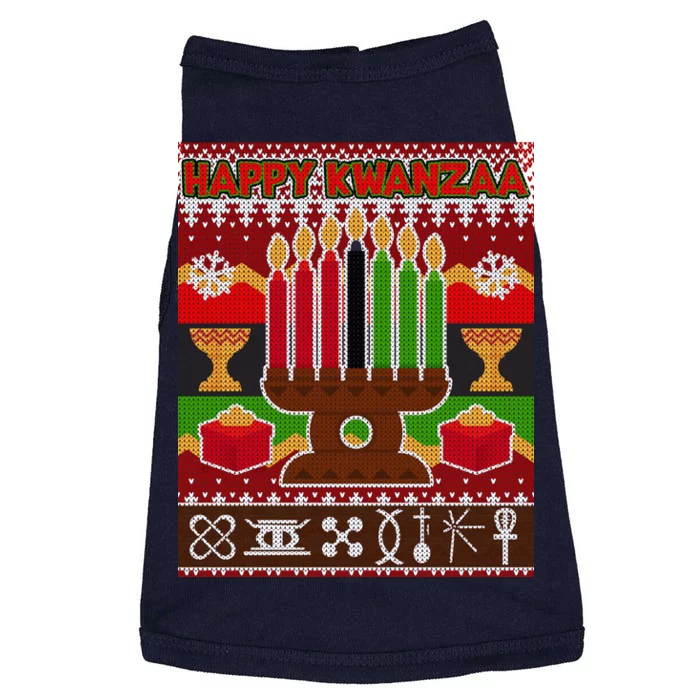 Happy Kwanzaa Ugly Sweater Doggie Tank