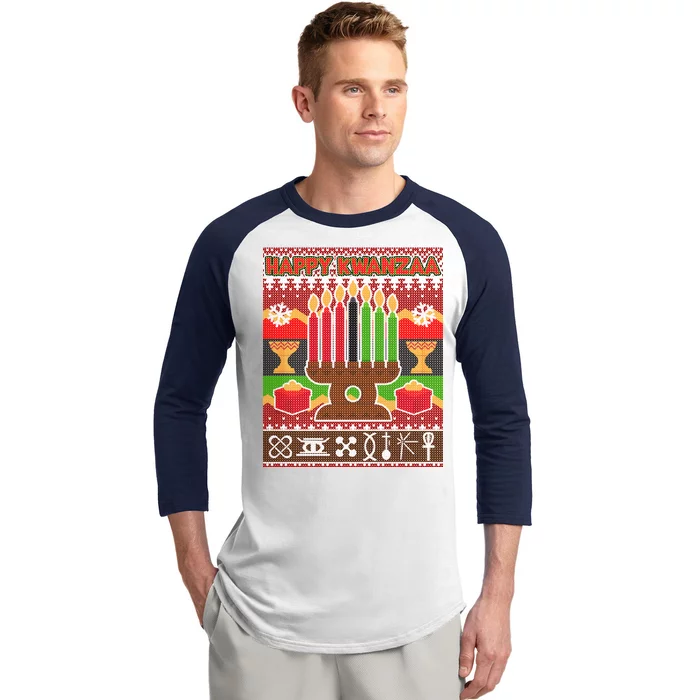 Happy Kwanzaa Ugly Sweater Baseball Sleeve Shirt