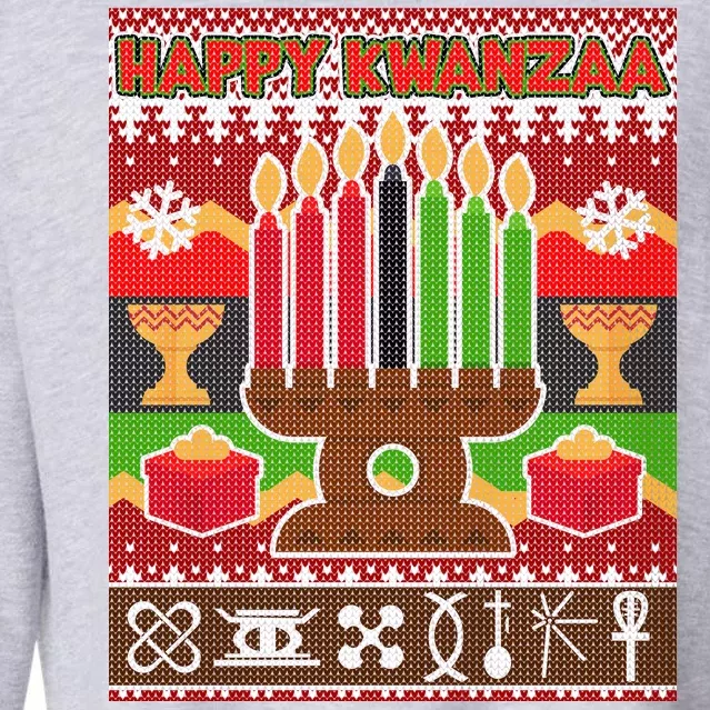 Happy Kwanzaa Ugly Sweater Cropped Pullover Crew