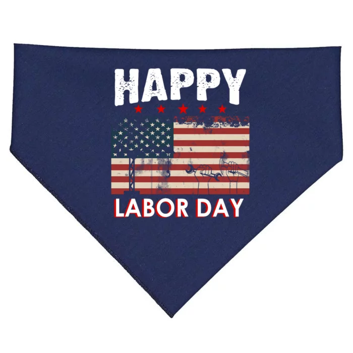 Happy Labor Day American Workers Flag USA-Made Doggie Bandana