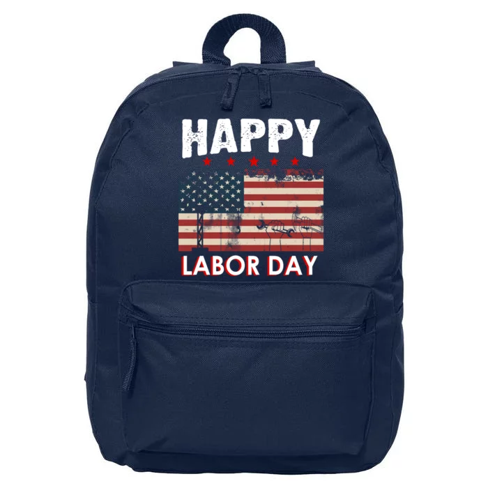 Happy Labor Day American Workers Flag 16 in Basic Backpack