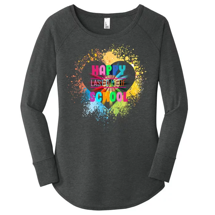 Happy Last Day Of School Colors Of Heart Women's Perfect Tri Tunic Long Sleeve Shirt