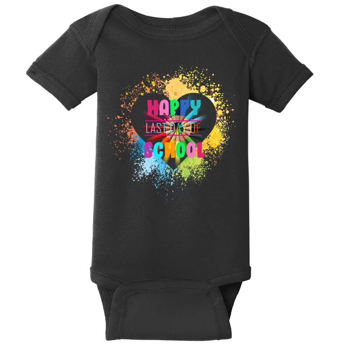 Happy Last Day Of School Colors Of Heart Baby Bodysuit