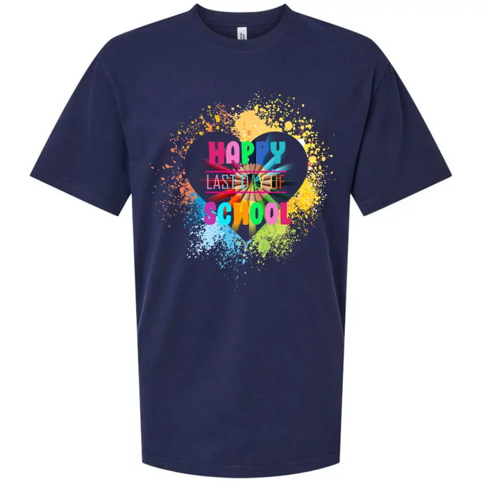 Happy Last Day Of School Colors Of Heart Sueded Cloud Jersey T-Shirt