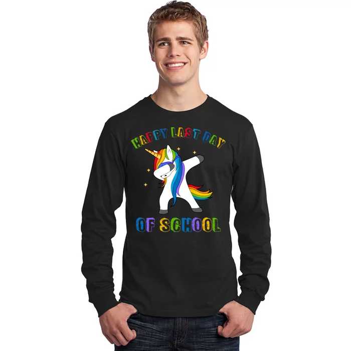 Happy Last Day Of School Dabbing Unicorn Long Sleeve Shirt