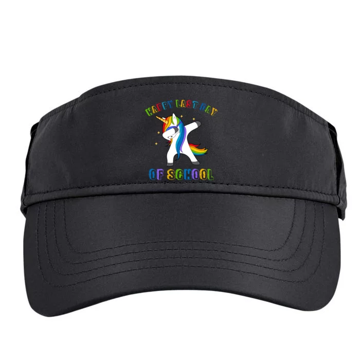 Happy Last Day Of School Dabbing Unicorn Adult Drive Performance Visor