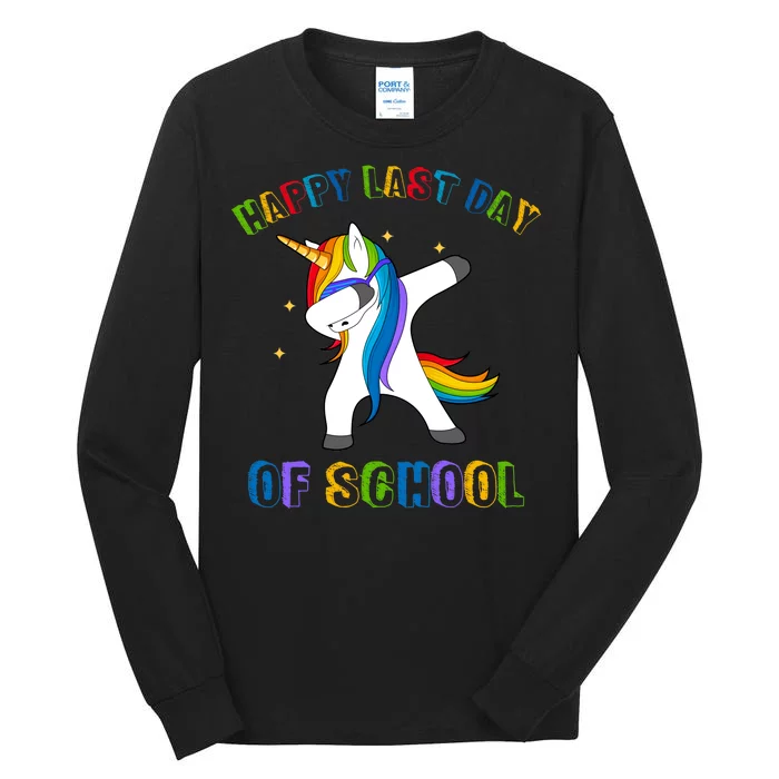 Happy Last Day Of School Dabbing Unicorn Tall Long Sleeve T-Shirt