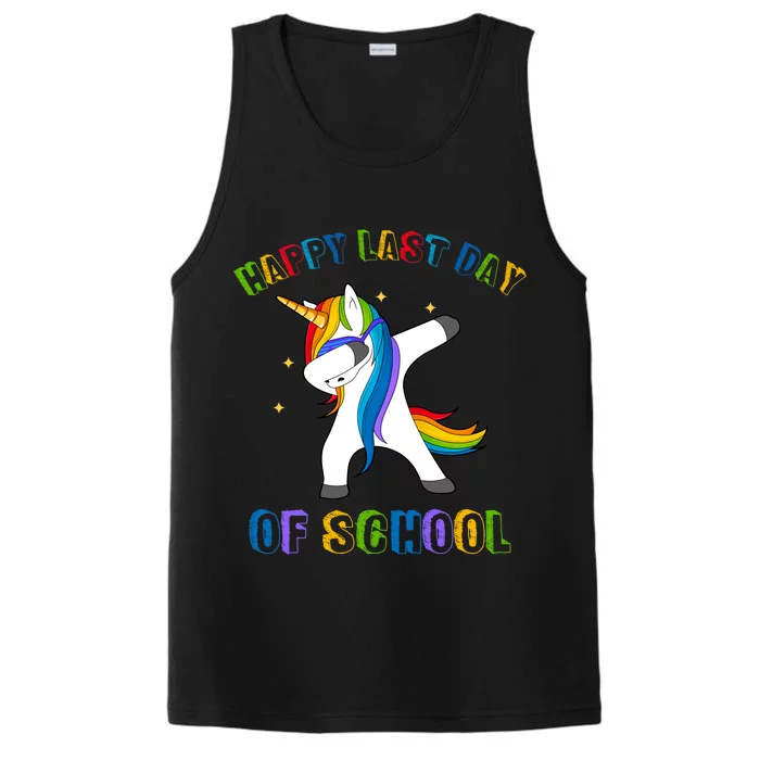 Happy Last Day Of School Dabbing Unicorn Performance Tank