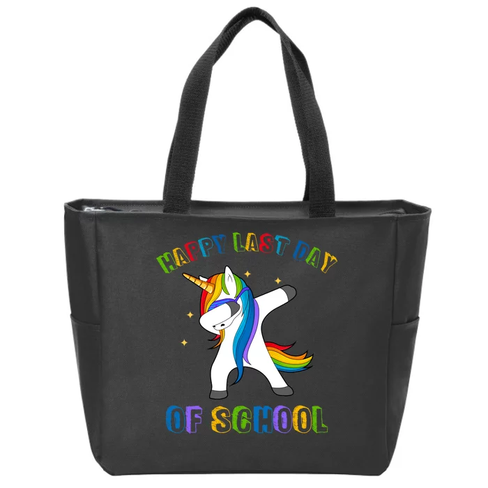 Happy Last Day Of School Dabbing Unicorn Zip Tote Bag