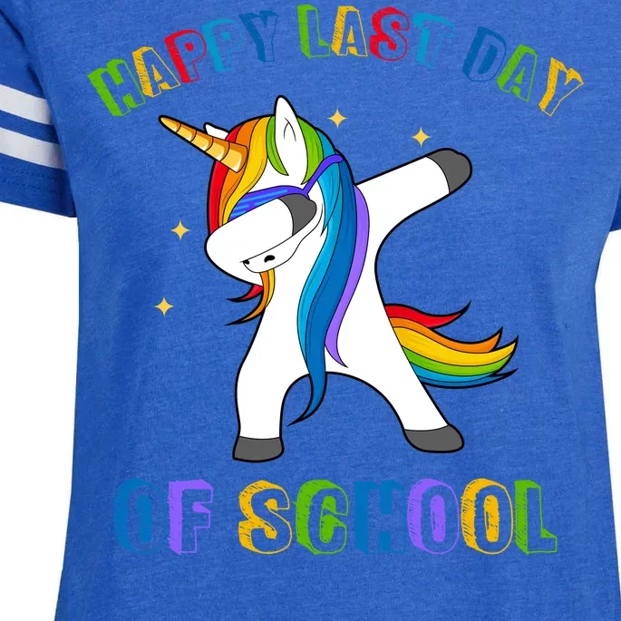 Happy Last Day Of School Dabbing Unicorn Enza Ladies Jersey Football T-Shirt