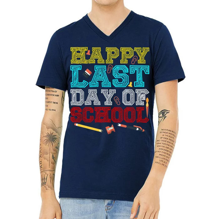 Happy Last Day Of School Pencil V-Neck T-Shirt