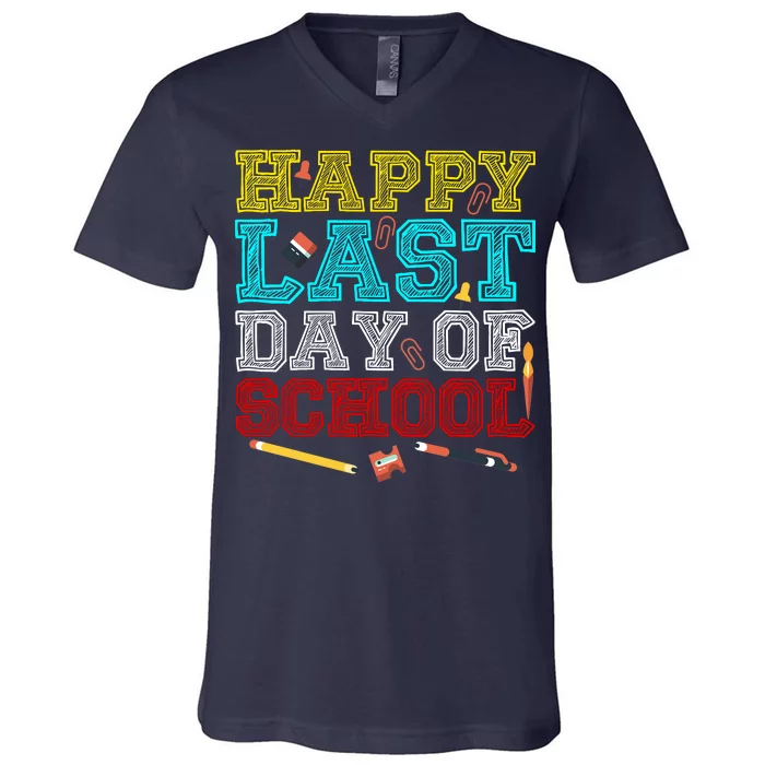 Happy Last Day Of School Pencil V-Neck T-Shirt