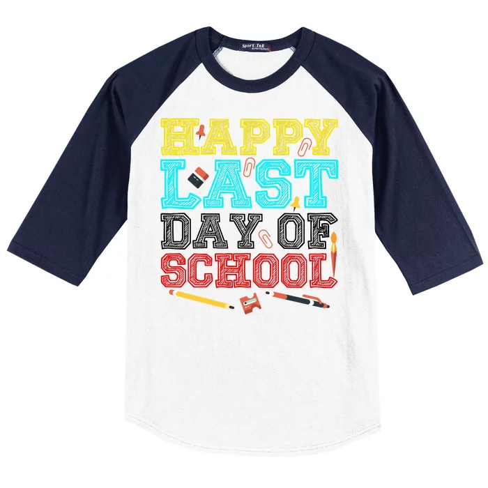 Happy Last Day Of School Pencil Baseball Sleeve Shirt