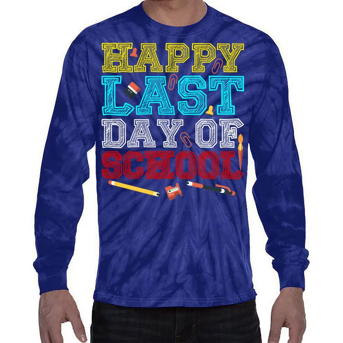 Happy Last Day Of School Pencil Tie-Dye Long Sleeve Shirt