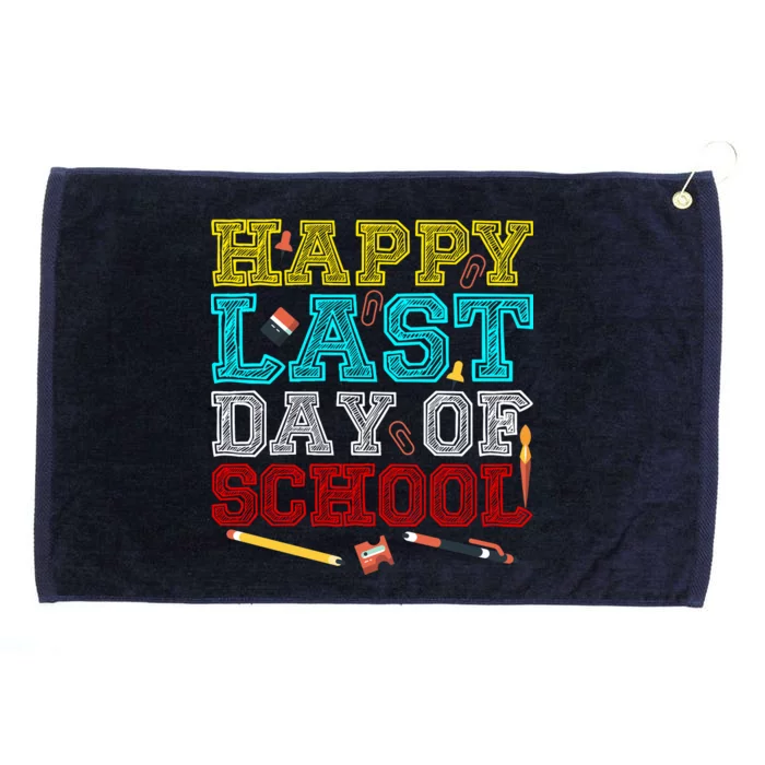 Happy Last Day Of School Pencil Grommeted Golf Towel