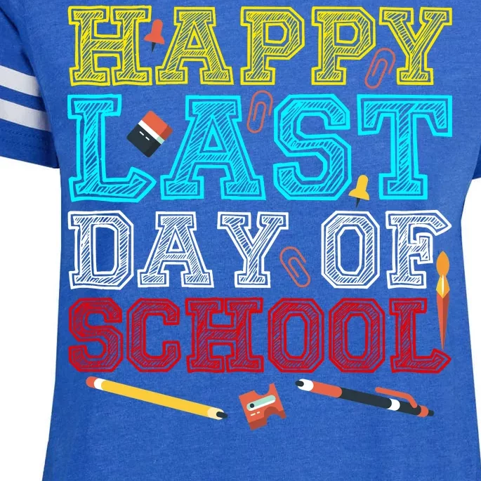 Happy Last Day Of School Pencil Enza Ladies Jersey Football T-Shirt