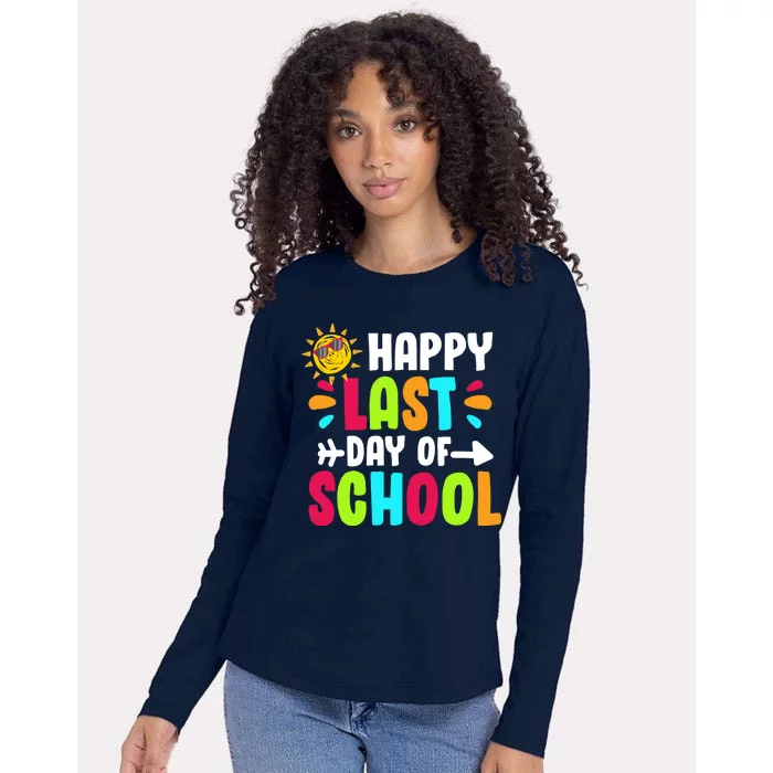 Happy Last Day Of School Sun Womens Cotton Relaxed Long Sleeve T-Shirt