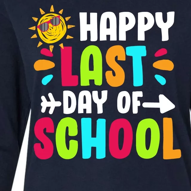 Happy Last Day Of School Sun Womens Cotton Relaxed Long Sleeve T-Shirt