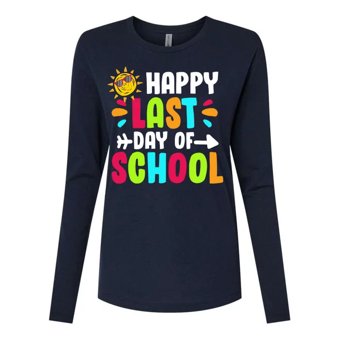 Happy Last Day Of School Sun Womens Cotton Relaxed Long Sleeve T-Shirt