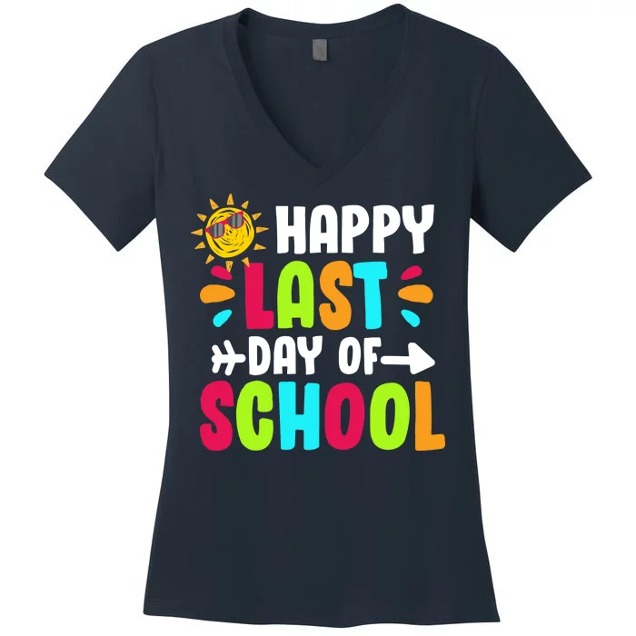 Happy Last Day Of School Sun Women's V-Neck T-Shirt