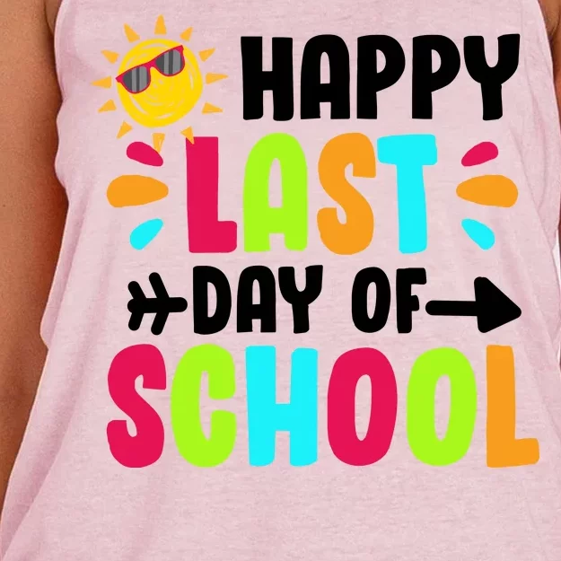 Happy Last Day Of School Sun Women's Knotted Racerback Tank